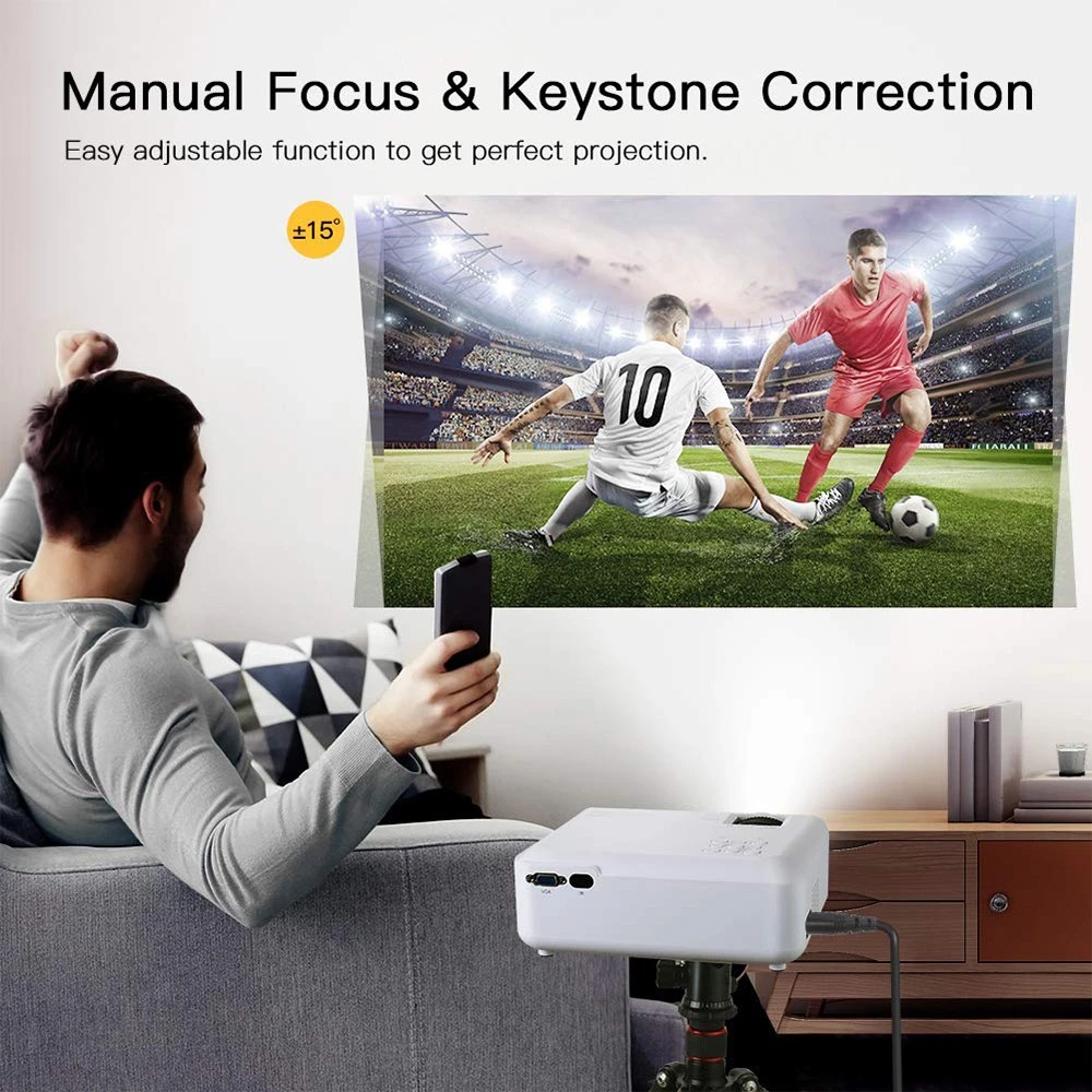 Apeman 4000 Lumen 720P Supported Mini Projector, 200'' Display 50000 Hrs LED Life, Dual Speakers Portable Projector 8 Apeman 4000 Lumen 720P Supported Mini Projector, 200'' Display 50000 Hrs LED Life, Dual Speakers Portable Projector - Image 6