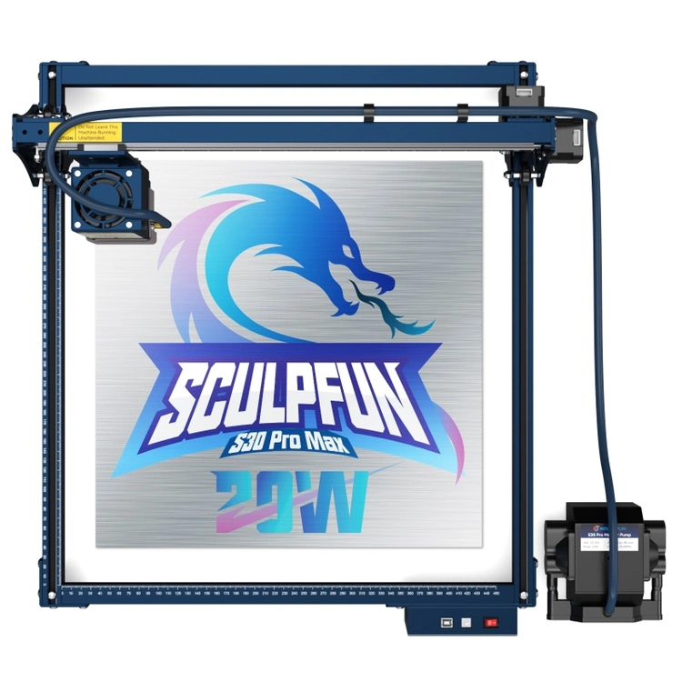 SCULPFUN S30 Pro Max 20W Laser Engraver Cutter, Automatic Air-assist, 0.08*0.1mm Laser Focus, 32-bit Motherboard, Replaceable Lens, Engraving Size 410*400mm, Expandable To 935*905mm 5 SCULPFUN S30 Pro Max 20W Laser Engraver Cutter, Automatic Air-assist, 0.08*0.1mm Laser Focus, 32-bit Motherboard, Replaceable Lens, Engraving Size 410*400mm, Expandable To 935*905mm - Image 3