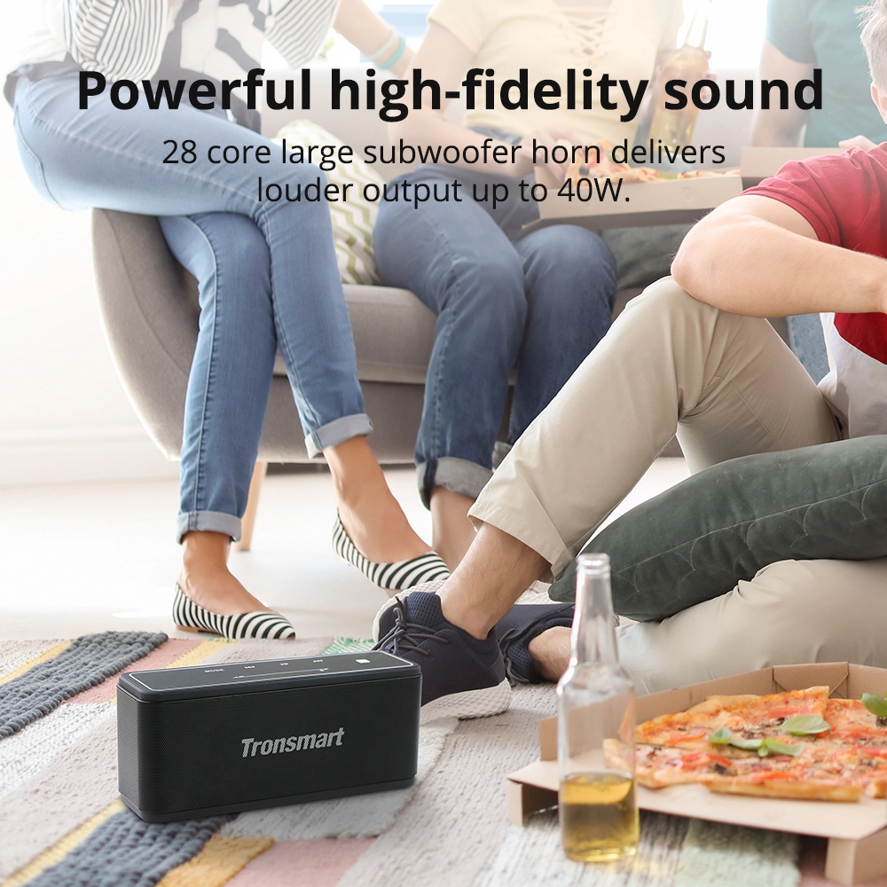 Tronsmart Element Mega SoundPulse™ Bluetooth 5.0 Speaker With Powerful 40W Max Output 3D Digital Sound TWS Intuitive Touch Control - Black 6 Tronsmart Element Mega SoundPulse™ Bluetooth 5.0 Speaker With Powerful 40W Max Output 3D Digital Sound TWS Intuitive Touch Control - Black - Image 4