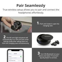 Tronsmart Encore Spunky Buds Bluetooth 5.0 TWS Earbuds 12 Hours Playtime Siri Google Assistant IPX5 Water Resistant- Black 10 Tronsmart Encore Spunky Buds Bluetooth 5.0 TWS Earbuds 12 Hours Playtime Siri Google Assistant IPX5 Water Resistant- Black -Headphones & Earphones shop tronsmart encore spunky buds bluetooth earbuds black 1571988553441